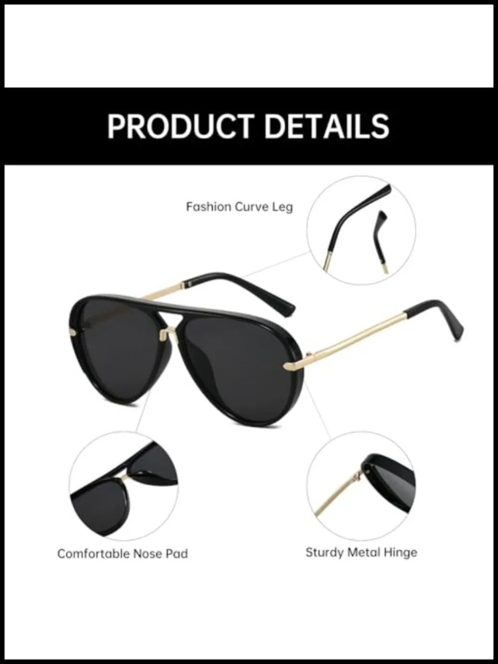 Retro Round Double Bridge Metal Frame Sunglasses Women Men UV400 Pilot Shades